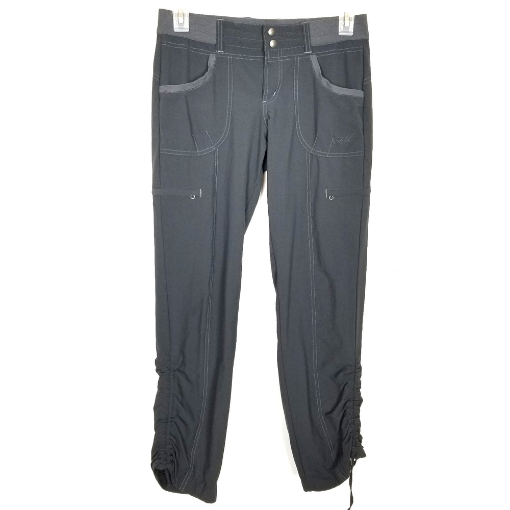Kuhl Women Kuhlfreya Straight Hiking Pants Sz 6 Reg Gray Ruched Sides Walking